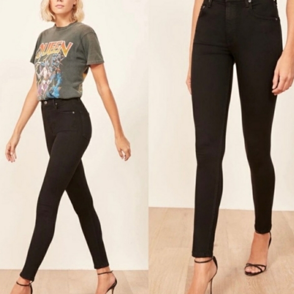 Reformation Denim - Reformation Harper Black High Rise Skinny Jeans